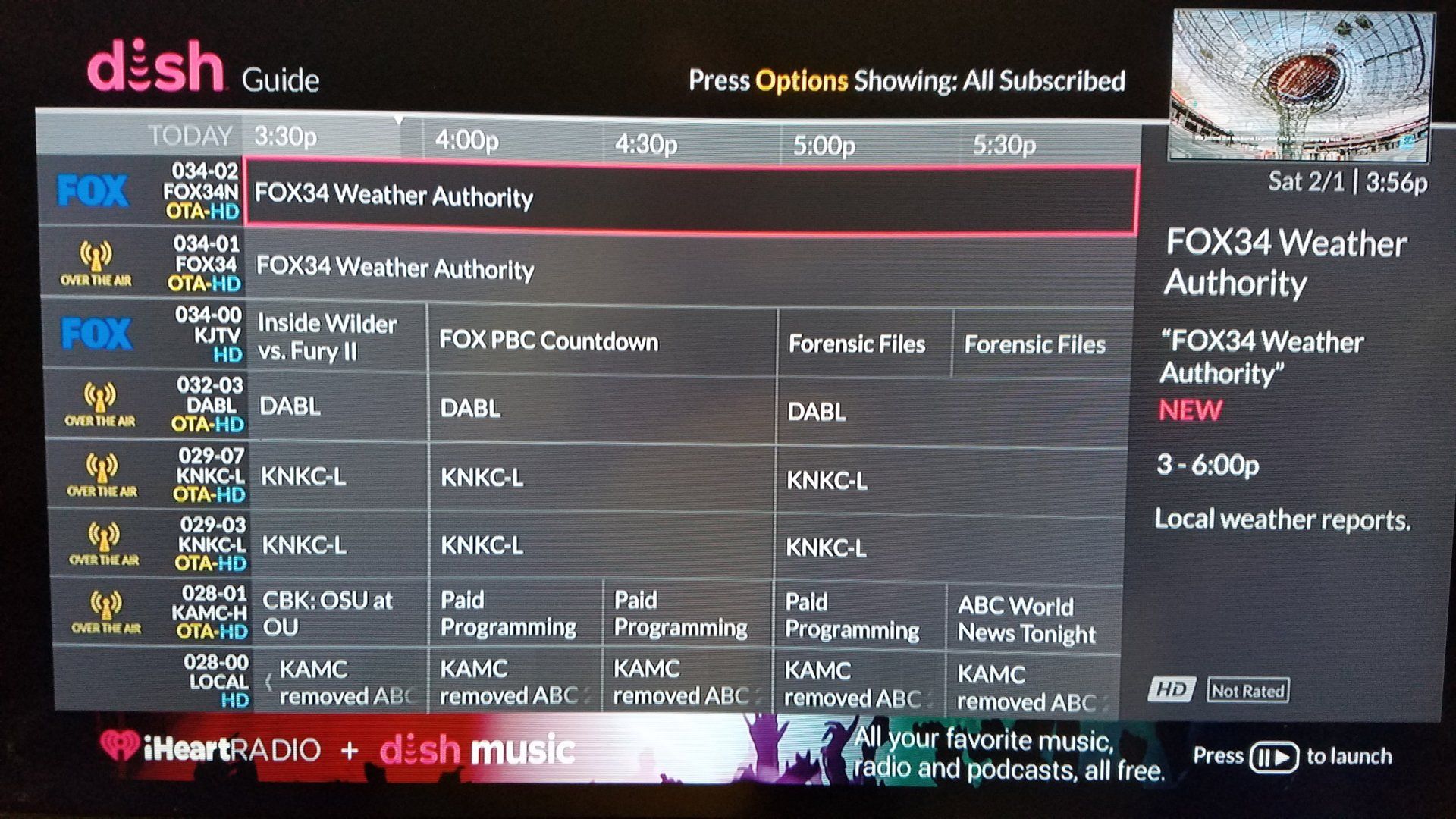 Local Fox channel guide data wrong. SatelliteGuys.US